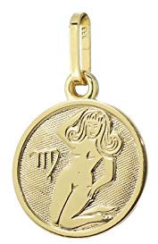NKlaus Jungfrau Sternzeichen 333 8 Karat Gelbgold 12mm Kettenanhänger Horoskop Zodiak 9130