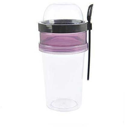 BEFA 2er-Set Müsli to Go | BPA Frei | Müslibecher | Deckel inkl Löffel mit Halterung | Joghurtbehälter | Obstbehälter | Salatbecher | Reisebecher | Lunchbox