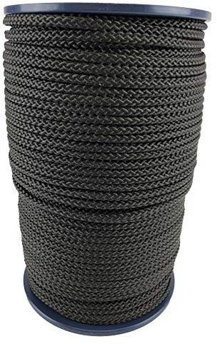 6mm Black Polypropylene Braided Poly Rope Cord x 50 Metre Strong String