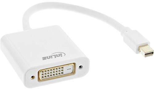 InLine® mini DisplayPort till DVI-adapter, mini DisplayPort-kontakt till DVI-D 24+1 uttag, alu, vit