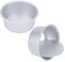 AILANDA 2 Pezzi Tortiere Rotonde in Alluminio Tortiera per Torta Rotonda Piccola con Fondo Amovibile Stampi Set per Stampo Pan di Pasqua Wedding Compleanno Argento(6 Pollici)