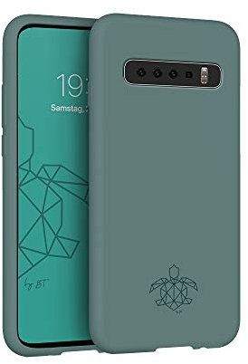 turtleandcase Samsung Galaxy S10 Plus Hülle Silikon Case Cover Dünne Stoßfest Schutzhülle für Samsung Galaxy S10 Plus 6.4 Zoll Piniengrün