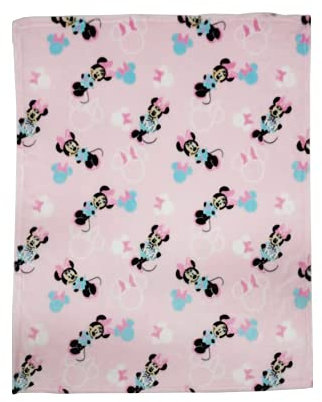 Disney Cudlie Baby Girl Minnie Mouse 1-Ply Flannel Fleece with Sweet Moment Print