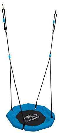 Hudora 72176 Octagon Balançoire nid d'oiseau, Noir/Bleu, 70 cm