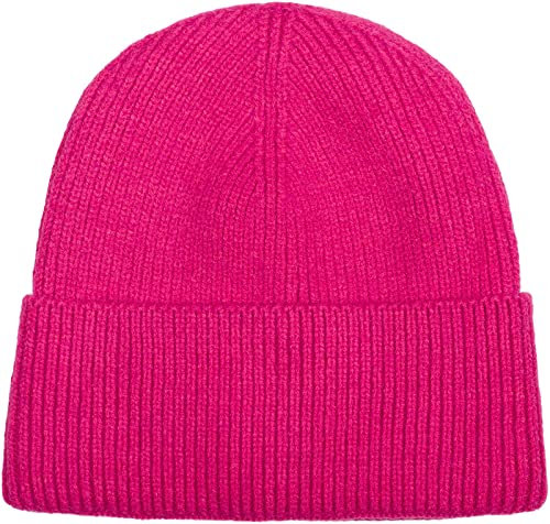 styleBREAKER Unisex Strickmütze mit Rippenmuster und breiter Krempe, Feinstrick Mütze doppelt gestrickt, Strick Beanie 04024190, Farbe:Pink