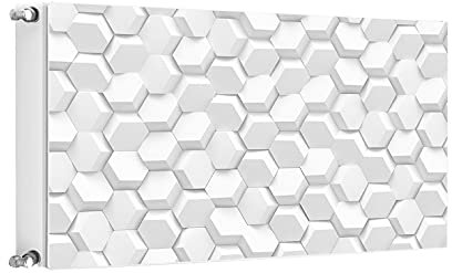 TMK ArtDeko Heizkörperabdeckung Magnetisch Dekorativer Sichtschutz Energiesparend Magnet Heizkörperabdeckung, Heizkörperverkleidung 100x60cm, Muster Weiß
