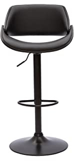 Miliboo Design-Barhocker höhenverstellbar Holz und schwarzes Metall Clash