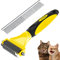 Brosse Chien, Brosse pour Chats, Peigne anti Poils Animaux, LIUCOLI Râteau de Toilettage - Enlever 96% des Poils Morts et Nœuds, Déméloir Professionnel pour les poils longs/courts - Jaune
