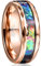 Vakki 8mm Rosegold Wolframkarbid Ring Herrenring Muschel Modeschmuck Ring für Hochzeit Alltag Jahrestag Größe 60(19.1)