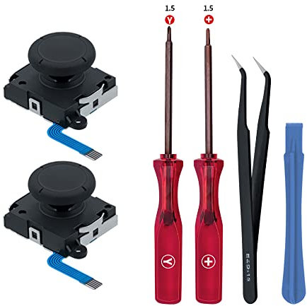 Tolesum Switch Joystick Reemplazo 3D Analog Joycon para NS Switch/Switch OLED Joycon/Switch Lite con Kit de Herramientas de Reparación-Negro - No apto para Switch 2