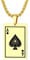Oidea Thicken Stainless Steel Ace of Spades Pendant Necklace for Mens Punk Rock Poker Card Necklace, Wheat Chain 22 inches, Upgraded Version - Gold