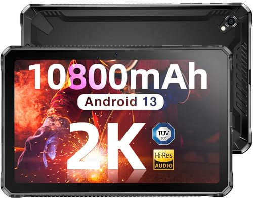 DOOGEE R10 Tablet Rugerizada 2024, 15GB RAM 128GB ROM+2TB SD, Tableta Android 13, 2K FHD+10.36 Pulgadas, Batería 10800mAh, 20MP+16MP Cámara, Helio G99 Tablet Robusto 4G Dual SIM/WiFi6/Face ID/OTG/GPS