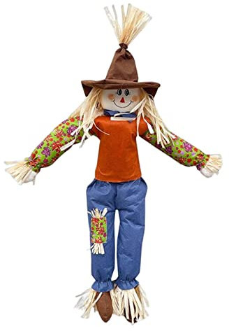 Gralara Épouvantails d'automne décor Debout épouvantail Thanksgiving épouvantail décoration 120 cm pour Cour Halloween friandises Patio Porche Ornement, garçon