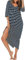 Uniexcosm Chemise de Nuit Femme Coton Longue Col en V Manches Robe de Nuit avec Poches D-Bleu Marine L