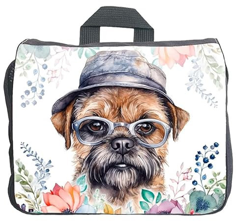 Cadouri Hundezubehörtasche mit Border Terrier - Aufbewahrungstasche mit Hunderasse für Hundebesitzer - originelles Geschenk - handgefertigt