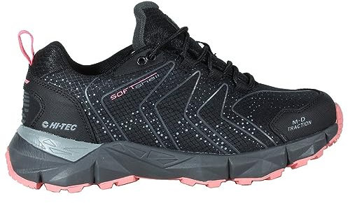 Hi-Tec RONCAL Low Trekkingschuhe für Damen, Wanderschuhe für Damen, wasserdichte Alltagsschuhe, Kinyeti Wp Wo S Black Georgia Peach, 40 EU