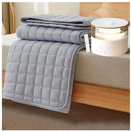 MeLtor Chauffant à l'eau Surmatelas Chauffant 2 Places, 450 W 3 température Double contrôle Couverture Chauffante Batterie, pour 2 Personnes, Lavable en Machine,avec Veilleuse