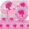 NyaSaa Pink Girls Party Tableware Set,133PCS Princess Theme Birthday Party Decoration Kids Birthday Decoration Party Accessories Set Includes Paper Plates Napkins Straws Cups Tablecloths-16 Guests