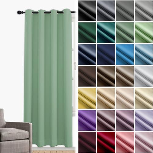 Rideau Occultant Lot de 1 à Oeillets, Rideau Occultant Thermiques, Rideau Douche, Rideau Opaque, Rideau Isolant Phonique, Rideau Chambre Enfant, pour Chambre Salon Balcon , 160 x 300cm (L x H) Vert