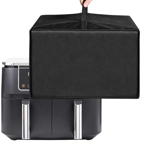 Couvercle résistant à la chaleur, Housse anti-poussière imperméable pour friteuse à air pour Ninja Foodi MAX Dual Zone Air Fryer AF400EUCP 9,5L, AF500EU 10,4L (Noir)