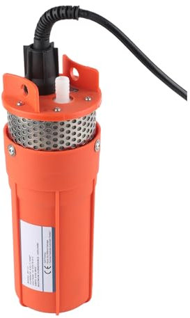 Solar Deep Well Pump 12 V 6.5L/min 120W Operation on Solar Systems and Connection Cable Well Pump Water Pump Garden Submersible Pump, 30m/98.4ft