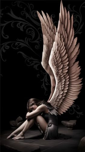 ZHUMUTO Diamond Painting Groß XXL Bilder Set Erwachsene,40x70 cm Engel,5D Diamant Painting Bilder Erwachsene mit Zubehör Stift Für Wohnzimmer Dekoration