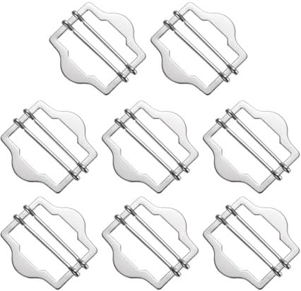 QUARKZMAN 8 Stück Metall Verstellbare Schieber Schnallen, 30mm Gurtband Rollenstift Clip Schnalle Tri Glide für Weste, Anzug, Taschen Ersatzteil (Silber)