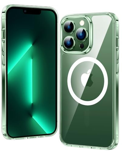 FNTCASE Custodia per iPhone 13 Pro: custodia magnetica anti-ingiallimento sottile trasparente | Protezione di grado militare e antiurto contro le cadute, sottile e trasparente (trasparente)