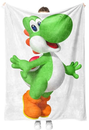 XYOK Yoshi Kuscheldecke 130x150cm Kinder Jugendliche Fleecedecke- 3D Drucken Wohndecke Weiche Decken Couch als Wohn Flauschdecke Sherpa Decke (Dinosaurier)