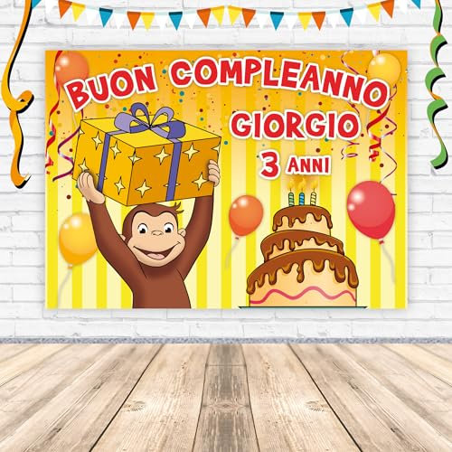 Poster in Carta cm L140 x H100 personalizzato tema CURIOSO COME GEORGE