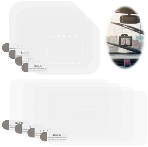 8 Stück Autokamera Zubehör Statische Sticker, Antistatische Folien für klare Sicht auf der Windschutzscheibe Kompatibel mit Dashcams, 8 x 6cm/11 x 6cm