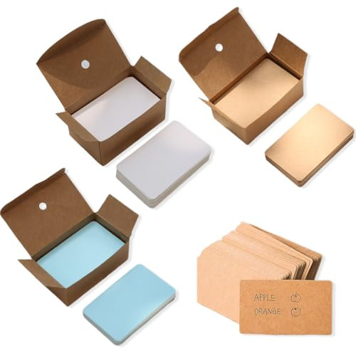 QOWUXHZ 150 Blanko Spielkarten, Weiß, Blau, 89×52 mm, Blanko Karteikarten, Moderationskarten, Selbstgestalten, DIY, Schule, Büro, Vokabel Lernen