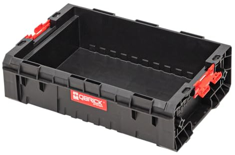 Qbrick System Werkzeugkoffer Werkzeugkasten Leer Werkzeugkiste Box Behälter PRO Box 130 2.0 Schwarz Rot 450 x 310 x 130 mm