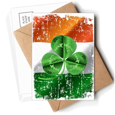 Irland-Flagge, grüne Postkarten, Umschläge, blanko, Notizkarten, Versand