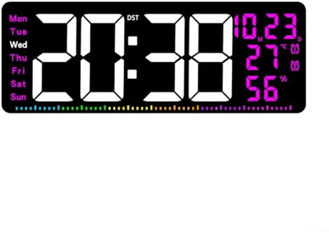 SPORTARC Estetico grande LCD digitale orologio da parete migliora il vostro spazio con un elegante e funzionale (40,6 cm) (viola)