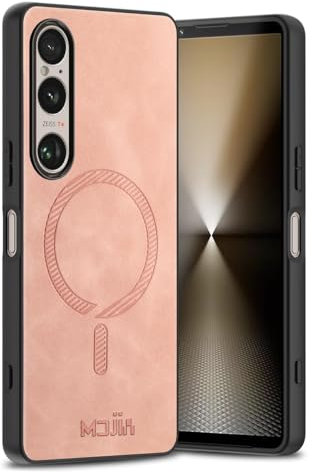 MOJIA Cover Magnetica per Sony Xperia 1 VI, [Protezione Fotocamera] [Anti-Impronte] Custodia Ultra Sottile Compatibile con Magsafe. Rosa
