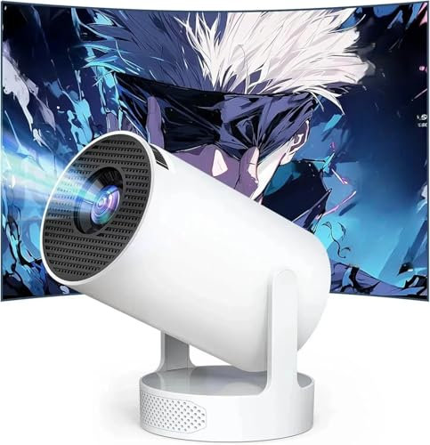 Portable Mini HY300 Pro HiFi Speaker Android TV Projector with WiFi & Bluetooth - 1080P FHD, 2x5W Speakers 360° Stereo Audio, WiFi6, Auto Keystone, Bluetooth 5.4, Compatible with Android/iOS/USB