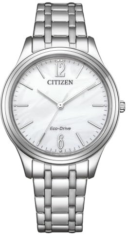 CITIZEN Damen Analog Eco-Drive Uhr mit Edelstahl Armband EM0411-71A
