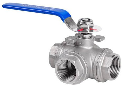 Kugelventil aus Edelstahl, 3-Wege Ventil Kugelhahn Rohrleitungen Armaturen [2 Innengewinde]