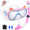 Zikenis Taucherbrille Kinder, 4-16 Jahre Schnorchelset Kinder, 180°Panorama HD mit Dry Schnorchel, Kinder Schwimmbrille geeignet für Kinder Geschenk (Rosa)