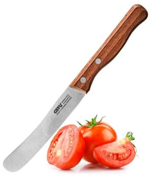GEFU Buckelsmesser STULLE | Solinger Klinge 11 cm, zum Schneiden & Streichen | Walnussholzgriff, rostfrei, für Frühstück & Brotzeit, handgefertigt
