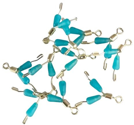 HIOPOIUYT 50 pezzi Silicone Quick Sub Line Morsetto Pesca Galleggiante Piastre Stop Pesca Gancio Rapido Splitter Forcella Flessibile Sub Line Morsetto