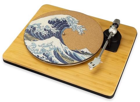 The Great Wave of Kanagawa Art Cork Record Player Slip Mat Turn Table DJ Slip Mat Scratch Pad (12)