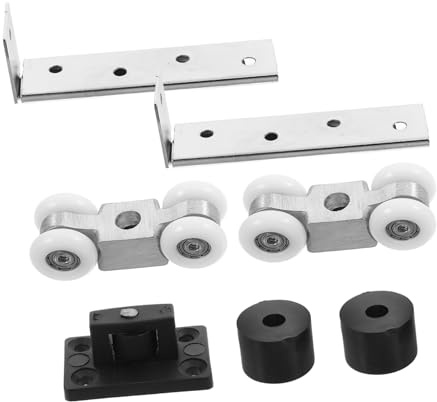 Hoement Binario Scorrevole per Porte Scomparsa con Silenzioso Design in Nylon e Acciaio Scorrimento Fluido e Capacità Carico Elevata per Armadi e Porte in Vetro