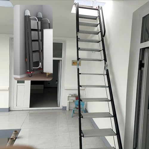 Dachbodentreppe Tragbare Dachbodentreppe, Faltbare Dachbodentreppe, Robuste Kellertreppe mit Ausziehbaren Stufen(12 Step-349cm (11.4ft))