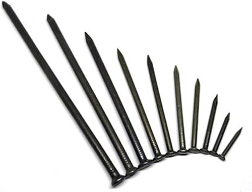 upholstery tacks，18 Gauge Brad Nails， Black Flat Head Steel Nails for Wood Panel Pins Assorted 1-6 inches1 kg(2 Inch 50mm)