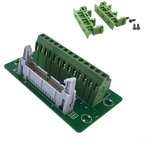 IDC26P Anschlussklemme Grün 26-Polig IDC Buchse Adapter für DIN-Schiene Montage in für sps Systemen 86x51mm
