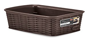 Stefanplast Elegance Basket, Moka, Small/20 x 14 x 6 cm