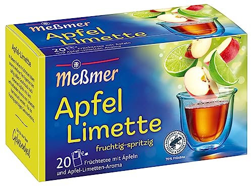 Meßmer Apfel-Limette | 20 Teebeutel | Vegan | Glutenfrei | Laktosefrei