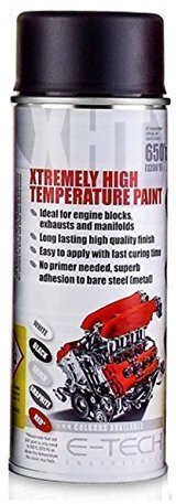 2 X E-Tech XHT001 Black Extremely High Temperature Spray Paint Brake Caliper Engine Block 650'C - 2 Cans in a pack